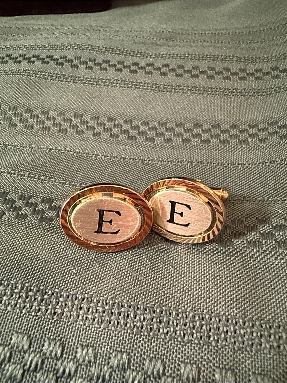 Monogram 'E' Gold-Tone Round Cufflinks
